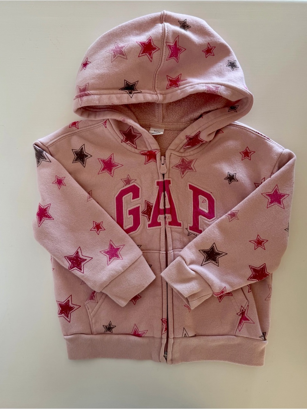 GAP Pink Star Fleece Line Hoodie & Jogger Set — 2T - Picture 2 of 5